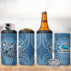 Cronulla Sutherland Sharks Rugby Mascot 4 in 1 Can Cooler Tumbler Australian Rugby Culture - Tribal Inspired Sharks