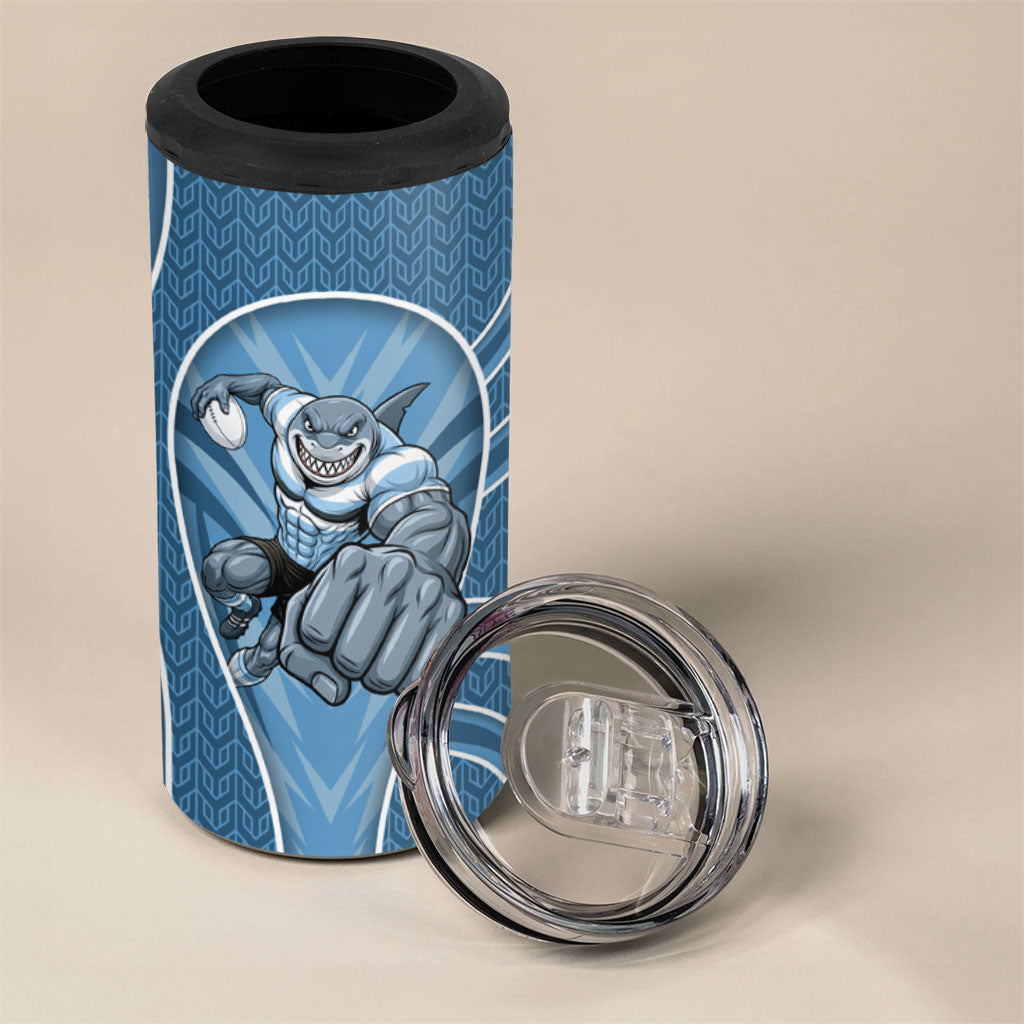 Cronulla Sutherland Sharks Rugby Mascot 4 in 1 Can Cooler Tumbler Australian Rugby Culture - Tribal Inspired Sharks