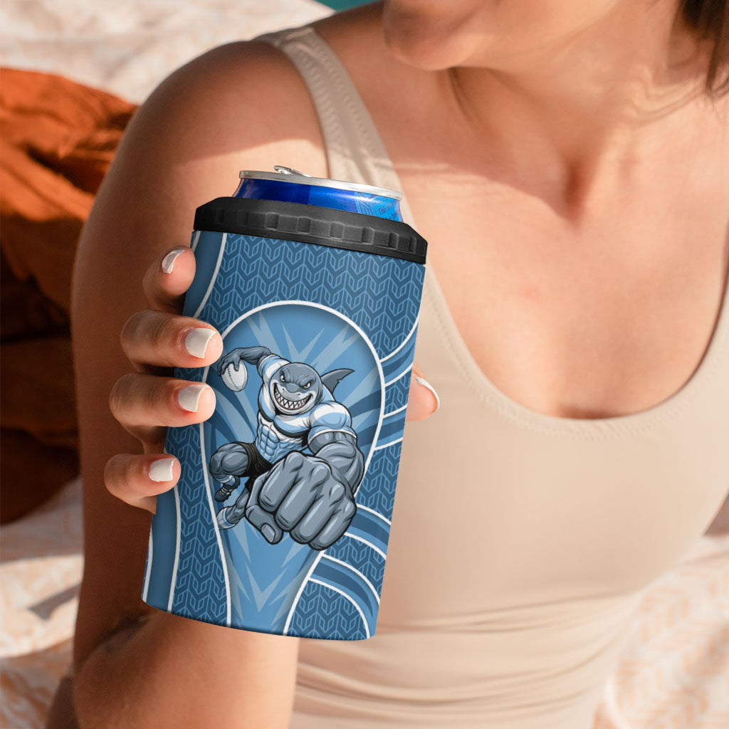 Cronulla Sutherland Sharks Rugby Mascot 4 in 1 Can Cooler Tumbler Australian Rugby Culture - Tribal Inspired Sharks