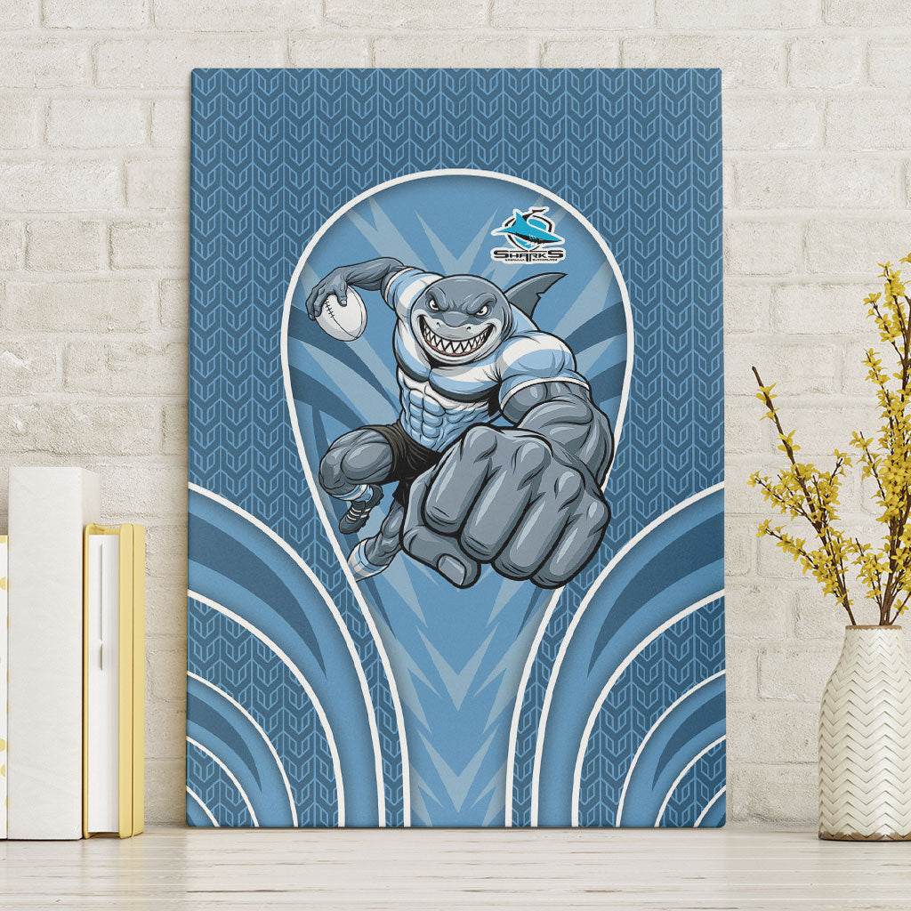 Cronulla Sutherland Sharks Rugby Mascot Canvas Wall Art Australian Rugby Culture - Tribal Inspired Sharks