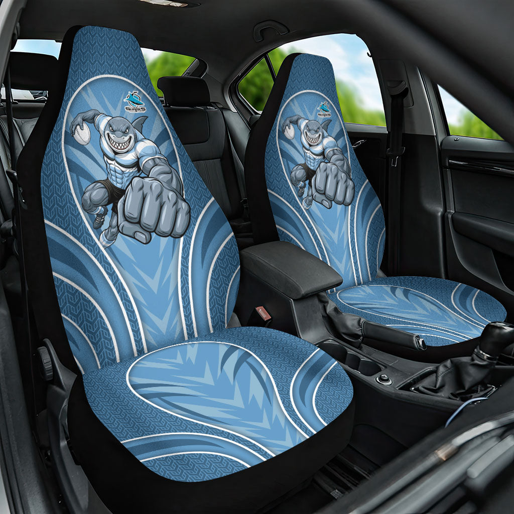 Cronulla Sutherland Sharks Rugby Mascot Car Seat Cover Australian Rugby Culture - Tribal Inspired Sharks