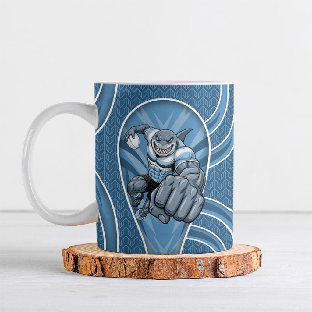 Cronulla Sutherland Sharks Rugby Mascot Ceramic Mug Australian Rugby Culture - Tribal Inspired Sharks