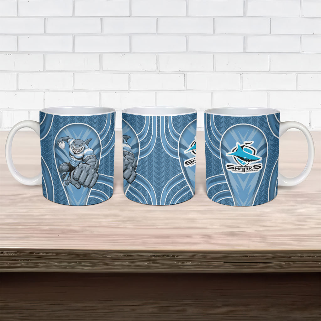 Cronulla Sutherland Sharks Rugby Mascot Ceramic Mug Australian Rugby Culture - Tribal Inspired Sharks