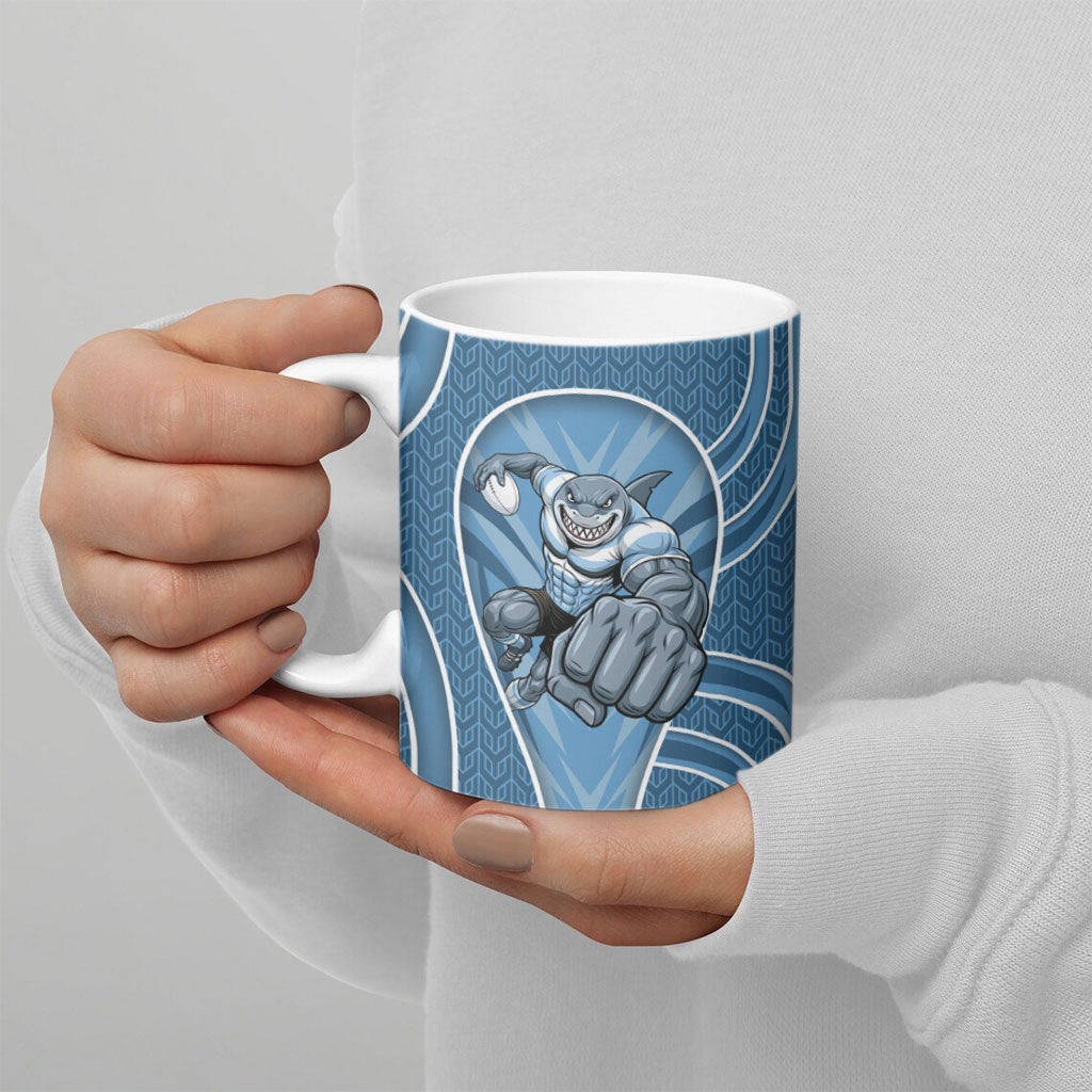 Cronulla Sutherland Sharks Rugby Mascot Ceramic Mug Australian Rugby Culture - Tribal Inspired Sharks