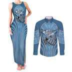 Cronulla Sutherland Sharks Rugby Mascot Couples Matching Tank Maxi Dress and Long Sleeve Button Shirt Australian Rugby Culture - Tribal Inspired Sharks