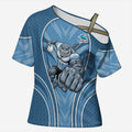 Cronulla Sutherland Sharks Rugby Mascot Cross Shoulder Shirt Australian Rugby Culture - Tribal Inspired Sharks