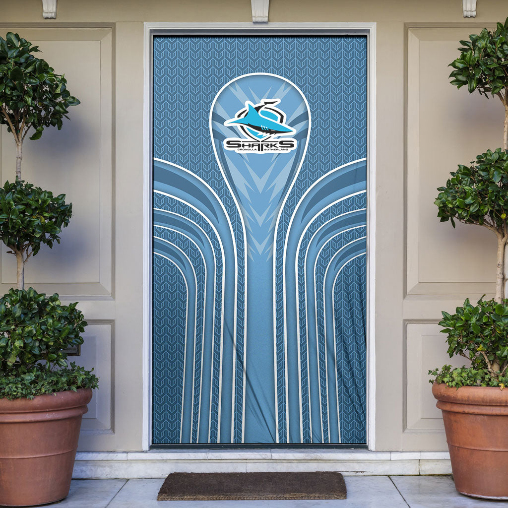 Cronulla Sutherland Sharks Rugby Mascot Door Cover Australian Rugby Culture - Tribal Inspired Sharks