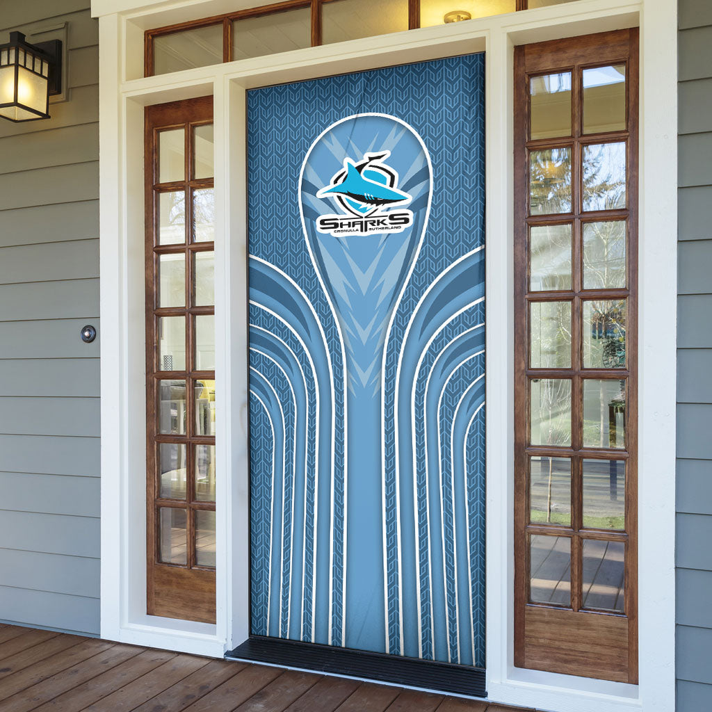 Cronulla Sutherland Sharks Rugby Mascot Door Cover Australian Rugby Culture - Tribal Inspired Sharks