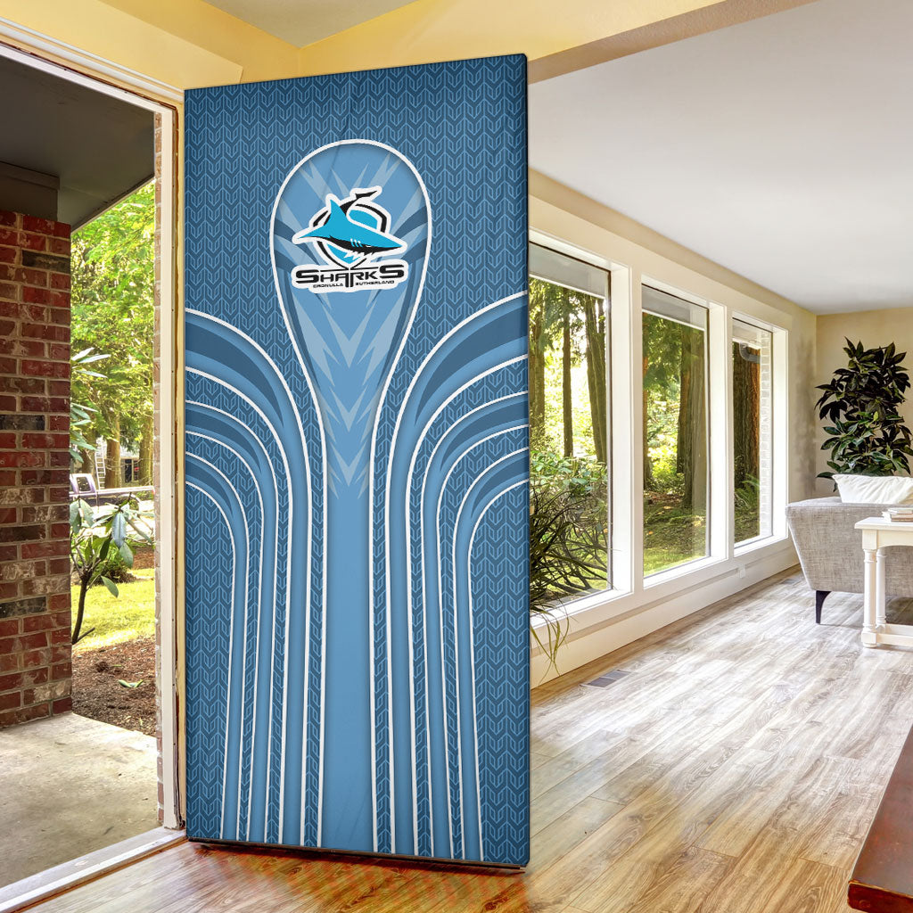 Cronulla Sutherland Sharks Rugby Mascot Door Cover Australian Rugby Culture - Tribal Inspired Sharks