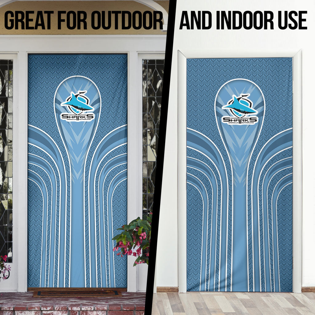 Cronulla Sutherland Sharks Rugby Mascot Door Cover Australian Rugby Culture - Tribal Inspired Sharks