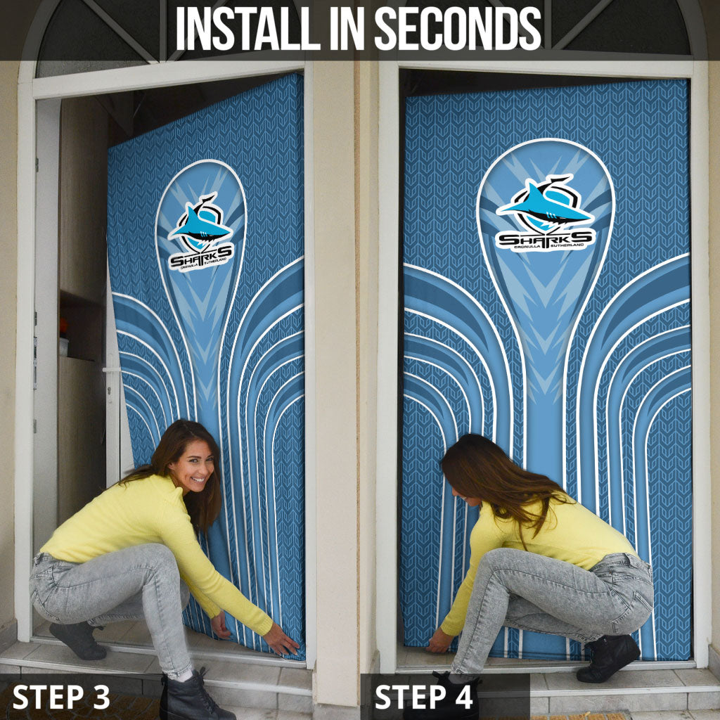 Cronulla Sutherland Sharks Rugby Mascot Door Cover Australian Rugby Culture - Tribal Inspired Sharks