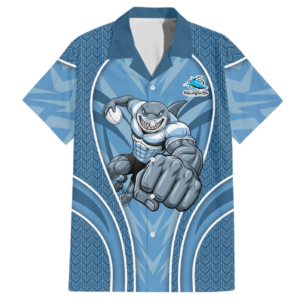 Cronulla Sutherland Sharks Rugby Mascot Family Matching Mermaid Dress and Hawaiian Shirt Australian Rugby Culture - Tribal Inspired Sharks