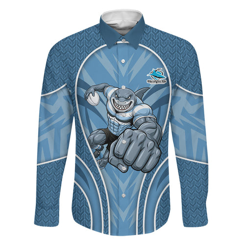 Cronulla Sutherland Sharks Rugby Mascot Family Matching Mermaid Dress and Hawaiian Shirt Australian Rugby Culture - Tribal Inspired Sharks