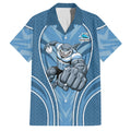 Cronulla Sutherland Sharks Rugby Mascot Family Matching Summer Maxi Dress and Hawaiian Shirt Australian Rugby Culture - Tribal Inspired Sharks
