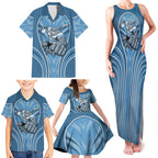 Cronulla Sutherland Sharks Rugby Mascot Family Matching Tank Maxi Dress and Hawaiian Shirt Australian Rugby Culture - Tribal Inspired Sharks