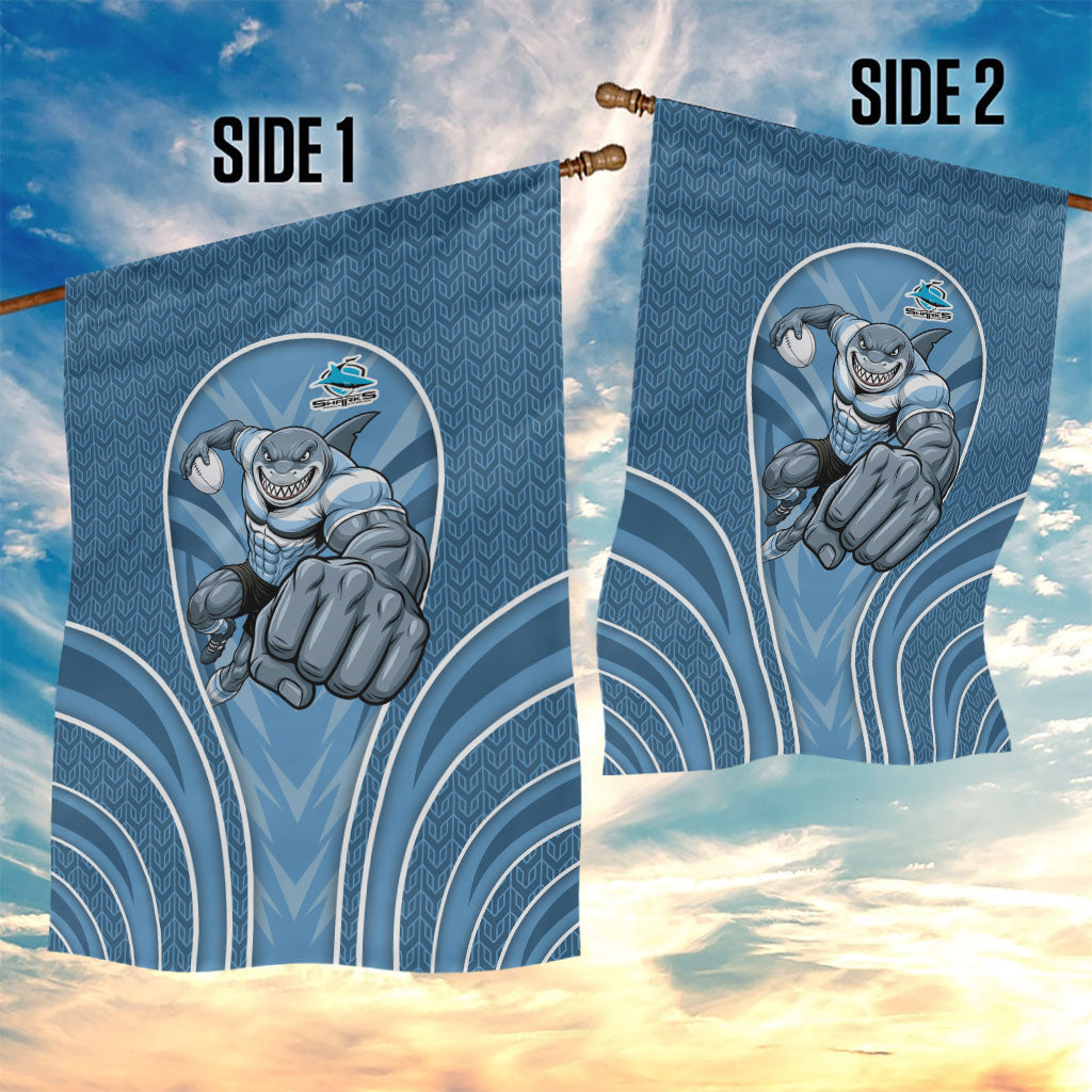 Cronulla Sutherland Sharks Rugby Mascot Garden Flag Australian Rugby Culture - Tribal Inspired Sharks