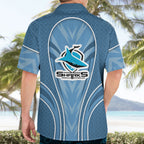 Cronulla Sutherland Sharks Rugby Mascot Hawaiian Shirt Australian Rugby Culture - Tribal Inspired Sharks