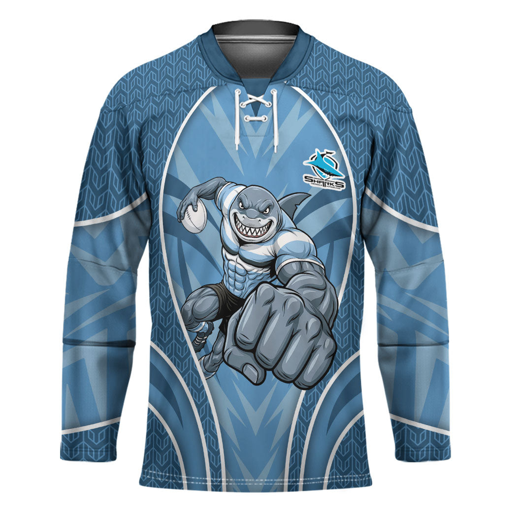Cronulla Sutherland Sharks Rugby Mascot Hockey Jersey Australian Rugby Culture - Tribal Inspired Sharks