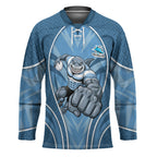 Cronulla Sutherland Sharks Rugby Mascot Hockey Jersey Australian Rugby Culture - Tribal Inspired Sharks