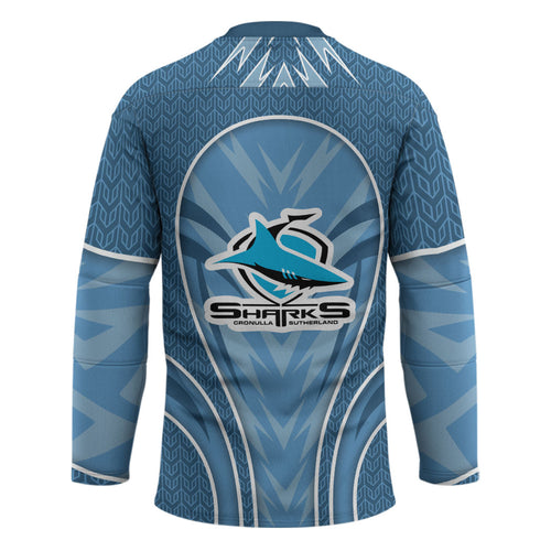Cronulla Sutherland Sharks Rugby Mascot Hockey Jersey Australian Rugby Culture - Tribal Inspired Sharks