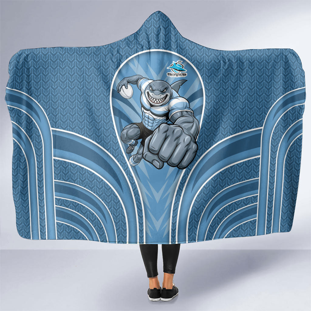 Cronulla Sutherland Sharks Rugby Mascot Hooded Blanket Australian Rugby Culture - Tribal Inspired Sharks