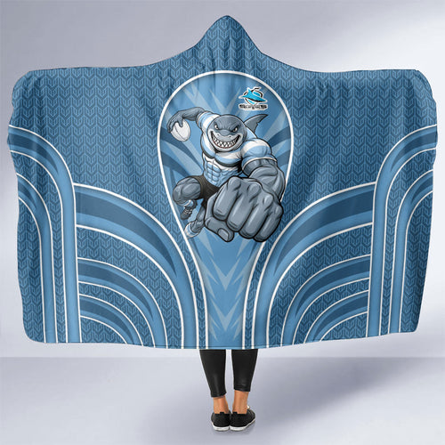 Cronulla Sutherland Sharks Rugby Mascot Hooded Blanket Australian Rugby Culture - Tribal Inspired Sharks
