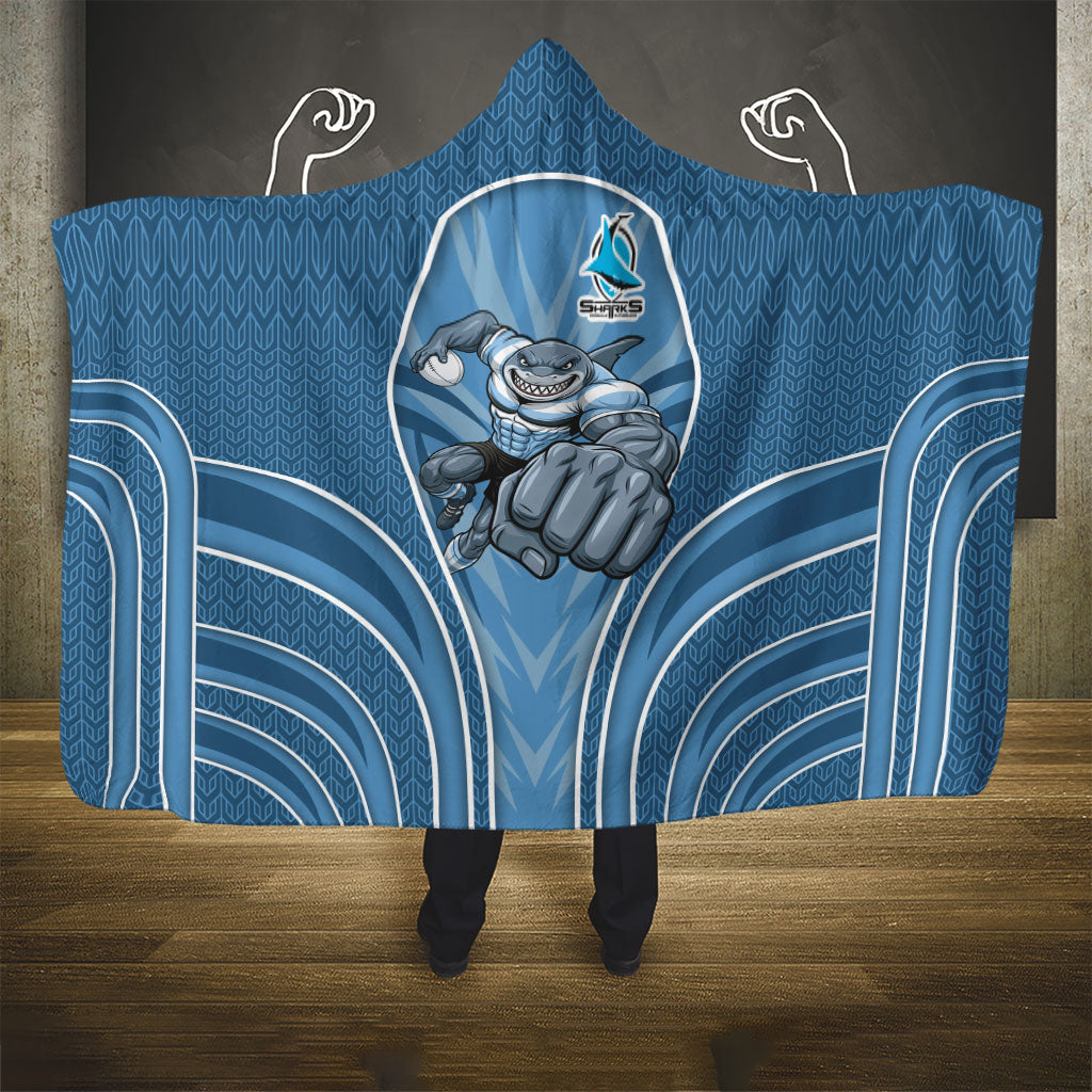 Cronulla Sutherland Sharks Rugby Mascot Hooded Blanket Australian Rugby Culture - Tribal Inspired Sharks