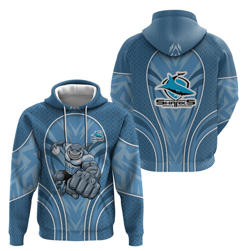 Cronulla Sutherland Sharks Rugby Mascot Hoodie Australian Rugby Culture - Tribal Inspired Sharks