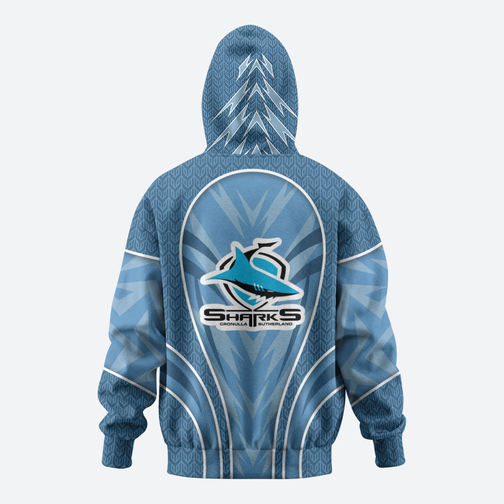 Cronulla Sutherland Sharks Rugby Mascot Hoodie Australian Rugby Culture - Tribal Inspired Sharks