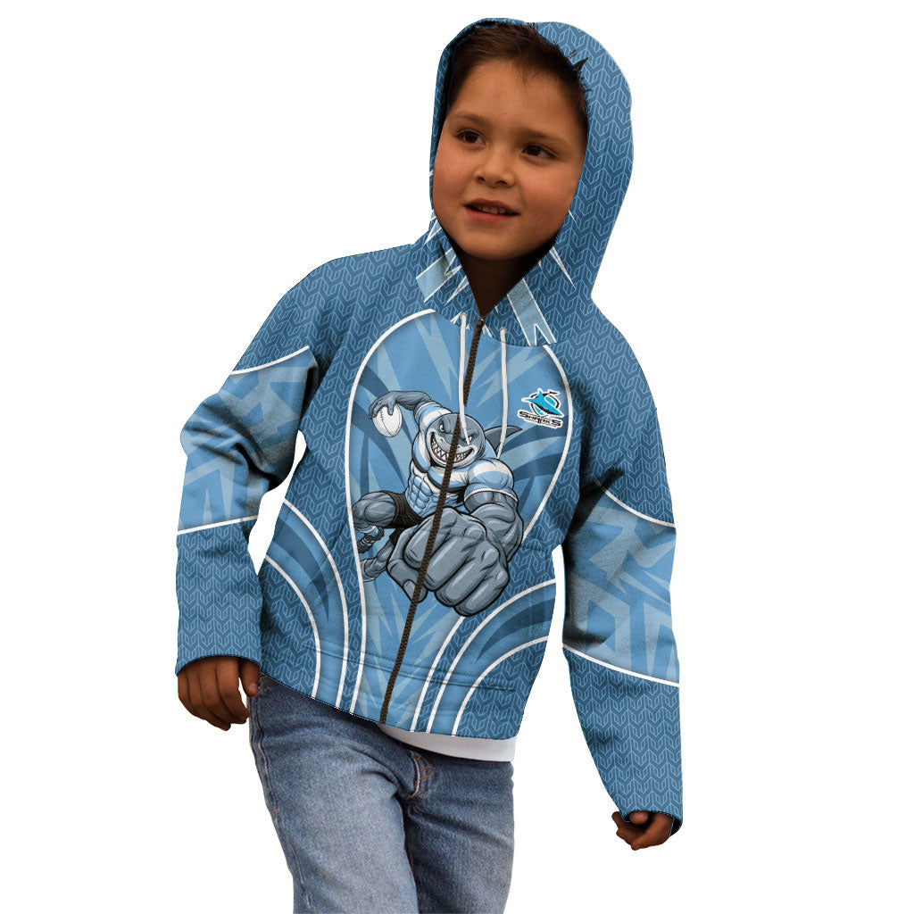 Cronulla Sutherland Sharks Rugby Mascot Kid Hoodie Australian Rugby Culture - Tribal Inspired Sharks