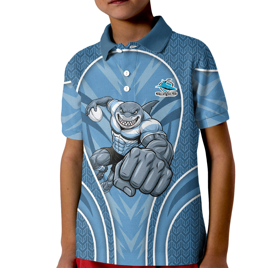 Cronulla Sutherland Sharks Rugby Mascot Kid Polo Shirt Australian Rugby Culture - Tribal Inspired Sharks