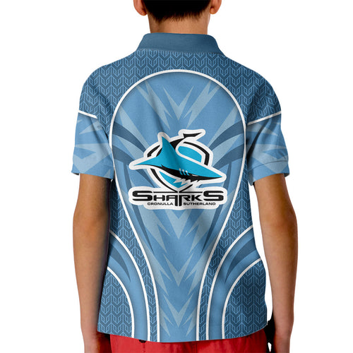 Cronulla Sutherland Sharks Rugby Mascot Kid Polo Shirt Australian Rugby Culture - Tribal Inspired Sharks