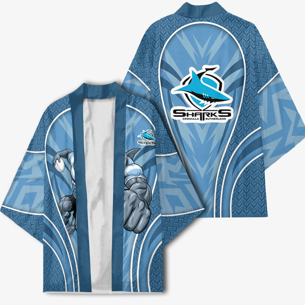 Cronulla Sutherland Sharks Rugby Mascot Kimono Australian Rugby Culture - Tribal Inspired Sharks