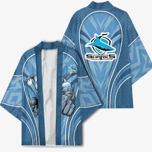 Cronulla Sutherland Sharks Rugby Mascot Kimono Australian Rugby Culture - Tribal Inspired Sharks