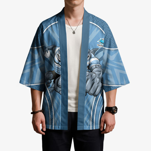 Cronulla Sutherland Sharks Rugby Mascot Kimono Australian Rugby Culture - Tribal Inspired Sharks