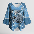 Cronulla Sutherland Sharks Rugby Mascot Kimono Sleeve Blouse Australian Rugby Culture - Tribal Inspired Sharks