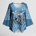 Cronulla Sutherland Sharks Rugby Mascot Kimono Sleeve Blouse Australian Rugby Culture - Tribal Inspired Sharks