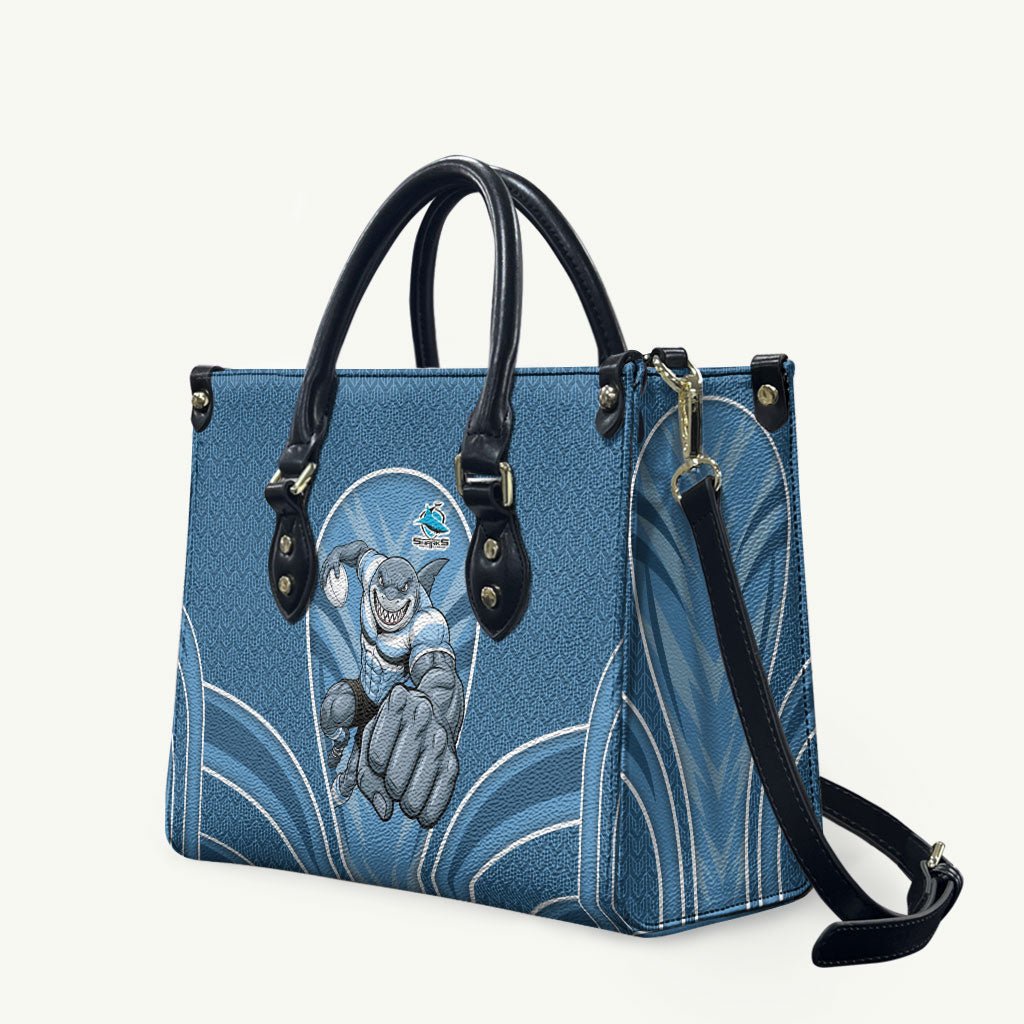 Cronulla Sutherland Sharks Rugby Mascot Leather Bag Australian Rugby Culture - Tribal Inspired Sharks