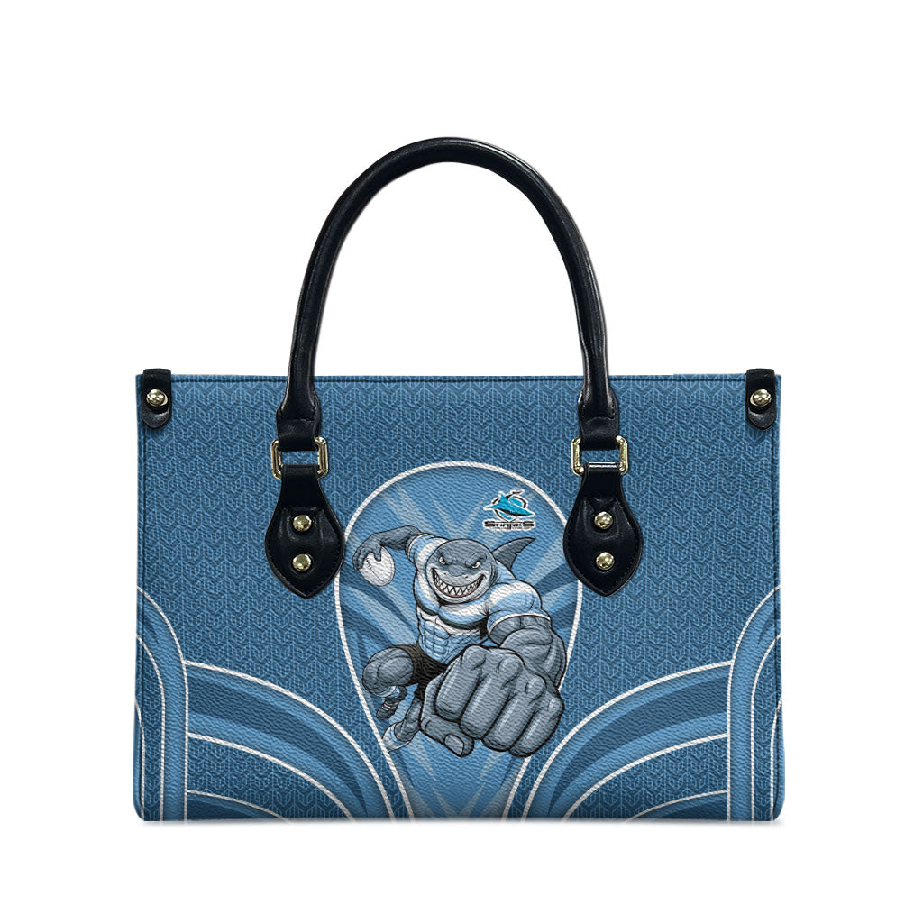 Cronulla Sutherland Sharks Rugby Mascot Leather Bag Australian Rugby Culture - Tribal Inspired Sharks