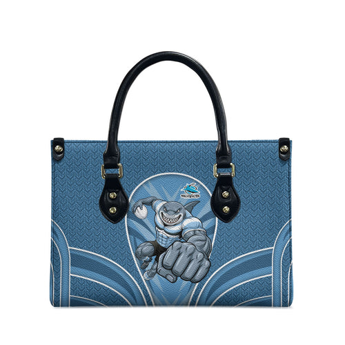Cronulla Sutherland Sharks Rugby Mascot Leather Bag Australian Rugby Culture - Tribal Inspired Sharks