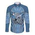 Cronulla Sutherland Sharks Rugby Mascot Long Sleeve Button Shirt Australian Rugby Culture - Tribal Inspired Sharks
