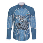Cronulla Sutherland Sharks Rugby Mascot Long Sleeve Button Shirt Australian Rugby Culture - Tribal Inspired Sharks