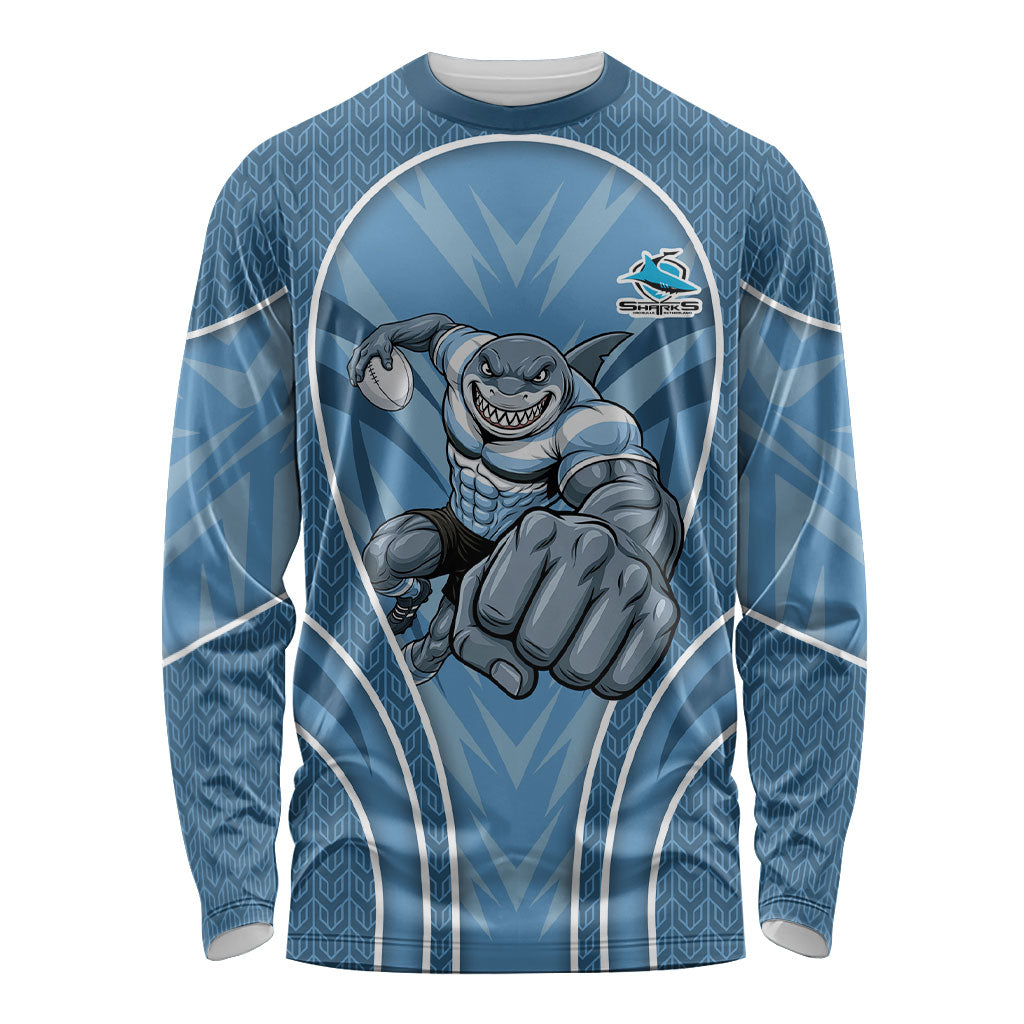 Cronulla Sutherland Sharks Rugby Mascot Long Sleeve Shirt Australian Rugby Culture - Tribal Inspired Sharks
