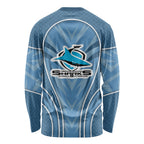 Cronulla Sutherland Sharks Rugby Mascot Long Sleeve Shirt Australian Rugby Culture - Tribal Inspired Sharks
