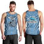 Cronulla Sutherland Sharks Rugby Mascot Men Tank Top Australian Rugby Culture - Tribal Inspired Sharks