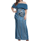Cronulla Sutherland Sharks Rugby Mascot Off Shoulder Maxi Dress Australian Rugby Culture - Tribal Inspired Sharks