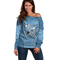 Cronulla Sutherland Sharks Rugby Mascot Off Shoulder Sweater Australian Rugby Culture - Tribal Inspired Sharks