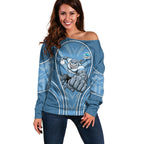 Cronulla Sutherland Sharks Rugby Mascot Off Shoulder Sweater Australian Rugby Culture - Tribal Inspired Sharks