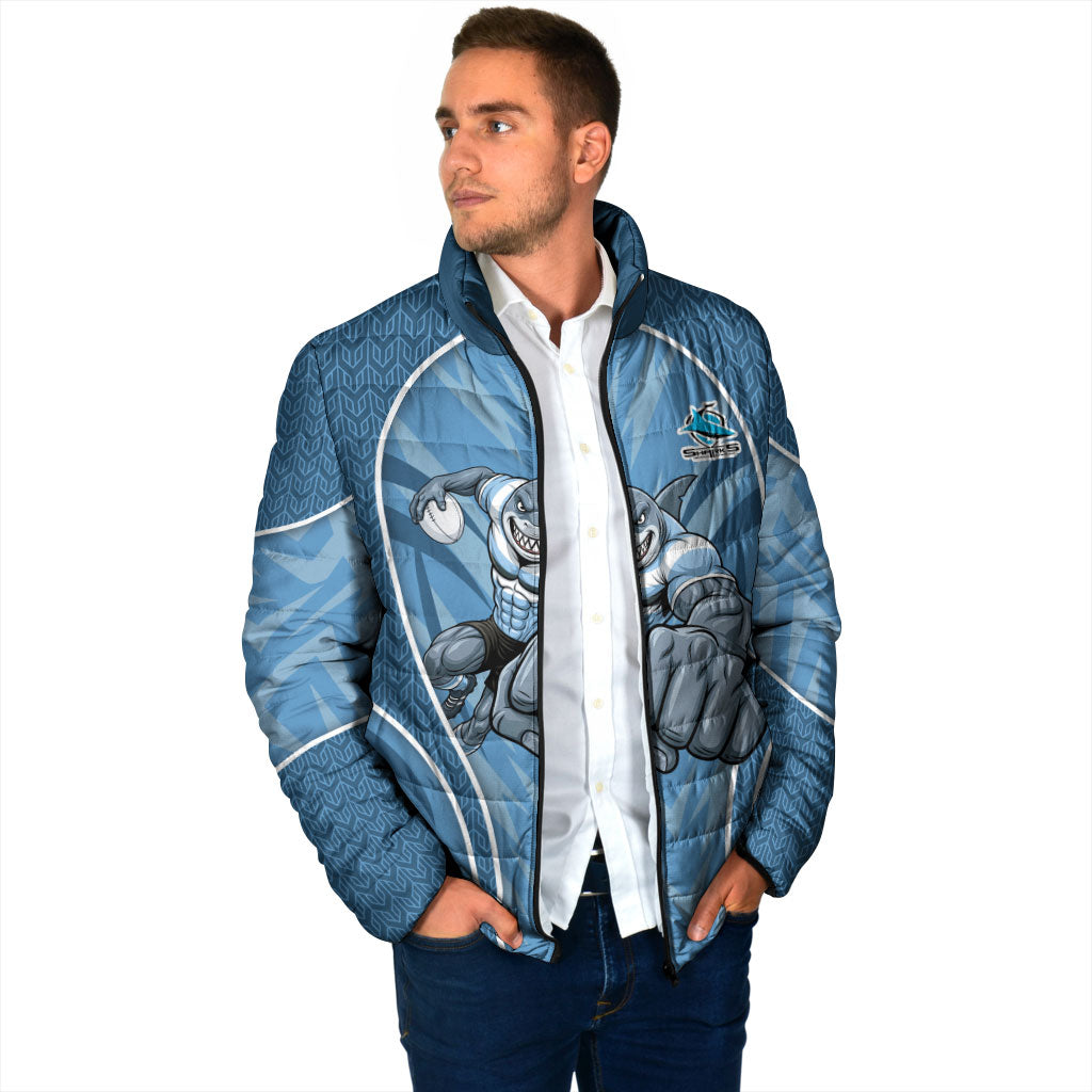 Cronulla Sutherland Sharks Rugby Mascot Padded Jacket Australian Rugby Culture - Tribal Inspired Sharks