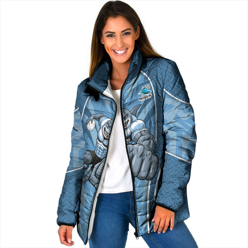 Cronulla Sutherland Sharks Rugby Mascot Padded Jacket Australian Rugby Culture - Tribal Inspired Sharks